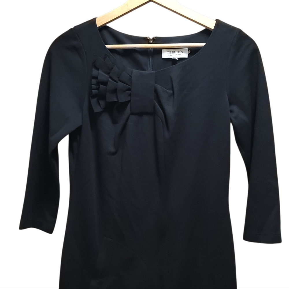 Sz 8 Black Teri Jon Sport Sheath Dress City Chic